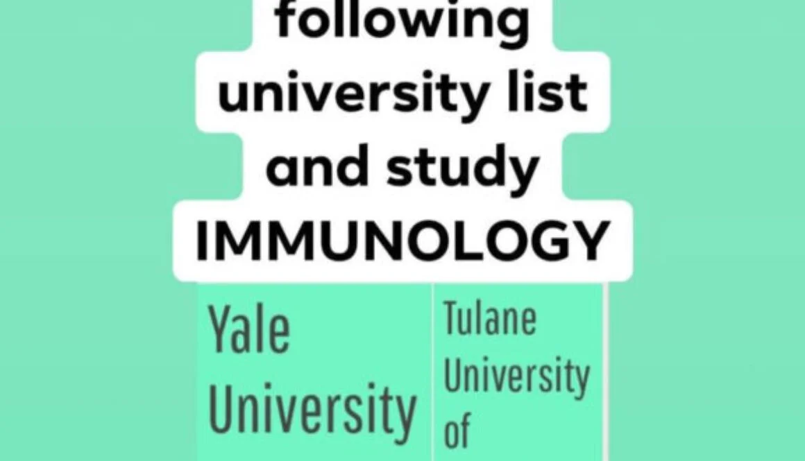 college list for immunology courses
